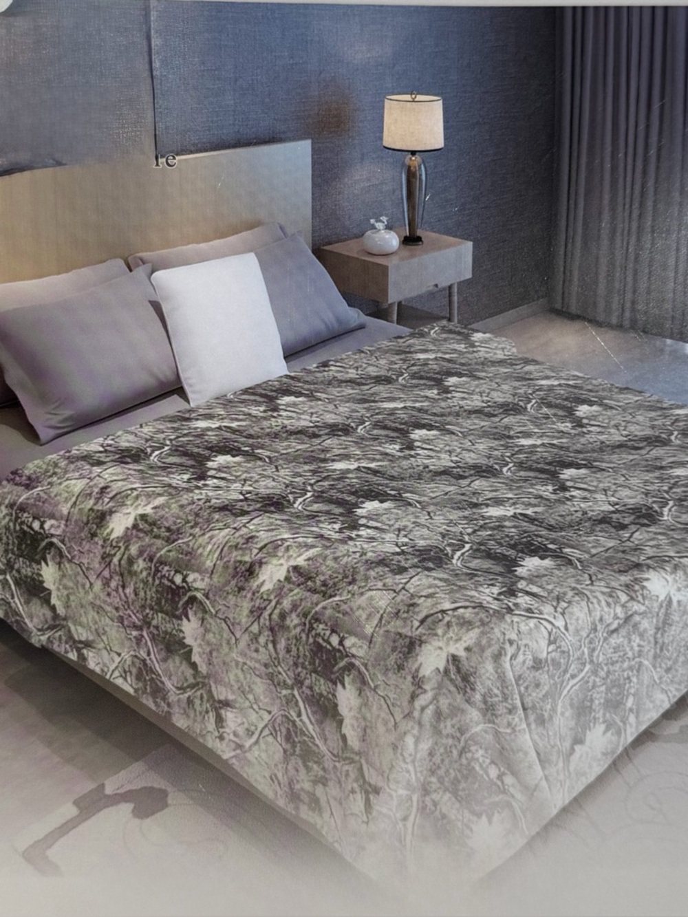 New flannel Blanket thick king size gray color
